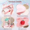 Angel Sar Apple Print Kids Vanity Set, 1-Drawer 2-Compartment Children's Dressing Table with Stool, MDF Play Makeup Desk for Girls - 4 of 4