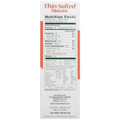 Manischewitz Thin Matzo - 10oz