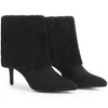 BLISSFUL STEP Women's Faux Fur Stiletto Heel Pointed Toe Ankle Boots - 4 of 4