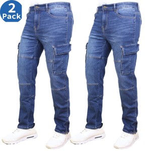 Blue Ice Men's Stretch Cargo Pocket Jeans-2 Pack - 1 of 4