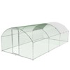 Large Metal Chicken Coop, Walk-in Poultry Cage with Cover, Dome Roof Hen House with Security Lock, Chicken Run for Backyard, 9.8' x 6.5' x 6.5' - 3 of 4