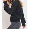 Women's Rhinestone Sheer Overlay Sweater - Sweet Rain - 2 of 3