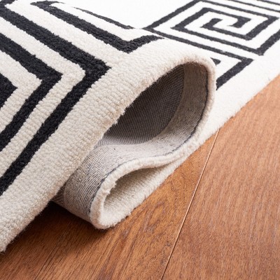 Ivory and Black Hand-Tufted Wool Area Rug