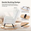 Modern Teddy Indoor Upholstered Padded Seat Nursery Rocking Chair with High Backrest for Living Room, Bedroom, Cozy Reading - 3 of 4