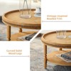 Gulches 31.3" Round Boho Coffee Table - 2-Tier Accent Table with Beaded Trim & Curved Legs, Rustic Living Room Cocktail Table - 4 of 4