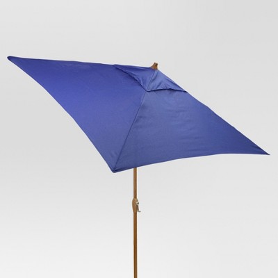 6.5' Square Umbrella - Cobalt - Medium Wood Finish - Threshold™