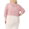 Agnes Orinda Women's Plus Size Sheer Cardigan 3/4 Sleeves Floral Lace Crop Shrug - 4 of 4