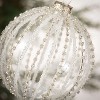 Beaded Crystal Ball Ornament Clear 4"H Glass - 2 of 2