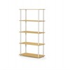 Furinno 5-Tier Tall Decorative Bookshelf Storage Bookcase Open Multipurpose Shelves Display Rack for Living Room&Home Office,Beech/White - 4 of 4