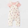 Baby Girls' 2pc Disney Winnie The Pooh Overalls & Bodysuit Set - White/Pink - 2 of 4
