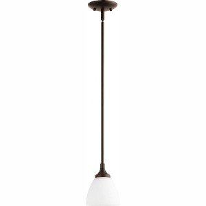 Quorum Lighting Enclave 1-Light Mini Pendant, Oiled Bronze, 5.5W, 7H, Stem Hanging, Glass, 100W, Dry Rated - 1 of 1