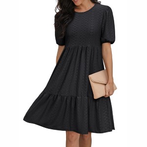 casual babydoll dress Pink Heart Print Cotton Dress, Long Sleeve Mini boutique clothing featuring fresh Soleil Babydoll Dress - Morning