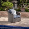Christopher Knight Home Darius Outdoor Wicker Swivel Club Chair with Cushions - 2 of 4