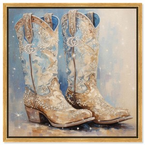 Art Remedy Glam Cowgirl Boots Chic Farmhouse Wall Art Framed - 1 of 4