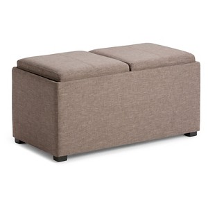 Frankl5pc Storage Ottoman Fawn Brown Linen Look Fabric - Wyndenhall