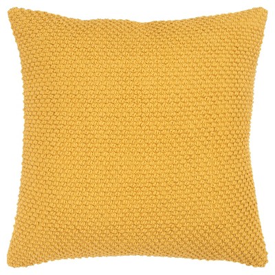 20"x20" Oversize Handloom Textured Square Throw Pillow Mustard - Rizzy Home