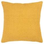 20"x20" Oversize Handloom Textured Square Throw Pillow Mustard - Rizzy Home