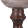 Pillar Holder with Glass Top and Turned Mango Wood and Metal Base in Modern Sculptural Design - 3 of 4