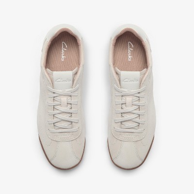 Обувь Clarks Womens Moritz Lo2 Off White Suede Shoes 8 Medium — фото 6