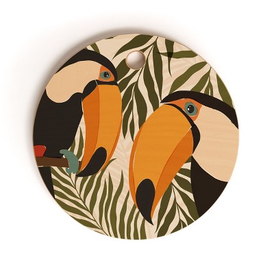 Cuss Yeah Designs Tropical Toucans Cutting Board - Round