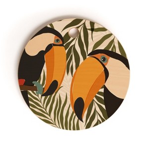 Cuss Yeah Designs Tropical Toucans Cutting Board - Round - 1 of 3