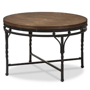 Baxton Studio Austin Vintage Industrial Round Coffee Cocktail Occasional Table: MDF & Metal - 1 of 4