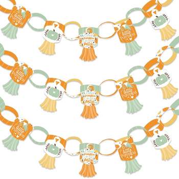 Big Dot of Happiness Little Pumpkin - Decoration Kit - Fall Birthday Party or Baby Shower Paper Chains Garland - 21 feet