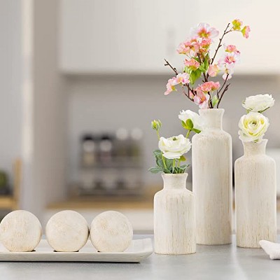 Rustic Luxe Off-White Plastic Decorative Tray and Orbs Set