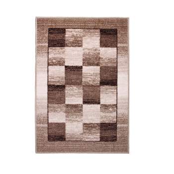 Modern Farmhouse Rustic Color Block Checkered Indoor Runner or Area Rug by Blue Nile Mills