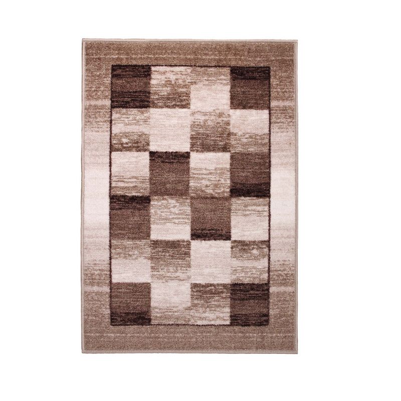 Modern Farmhouse Rustic Color Block Checkered Indoor Runner or Area Rug by Blue Nile Mills, 1 of 5