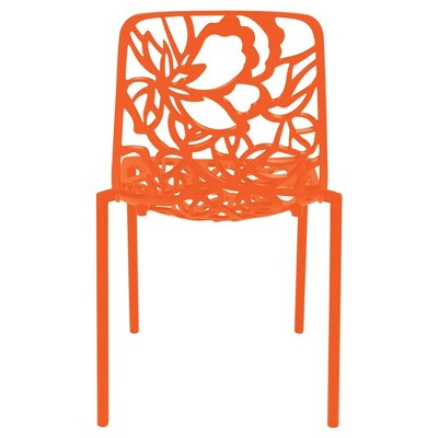 Devon Orange Aluminum Modern Outdoor Stackable Chair