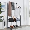 Industrial Heavy Duty Double Clothes Rack Rolling Metal Garment Coat Stand Shoes Shelf with Stable Base for Laundry Home storage - 3 of 4