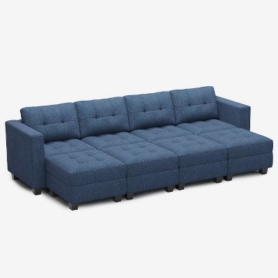 Belffin Modular Weave Sleeper Sofa with Storage Seat (8 Seats + 6 Sides)