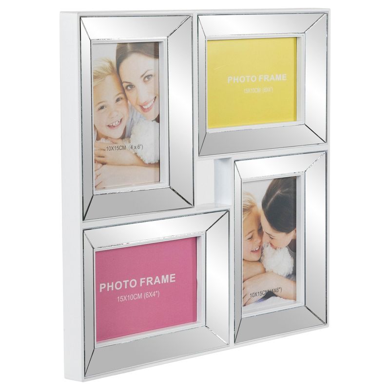 Northlight 14.25" Silver Square Collage Glass Encased Picture Frame, 5 of 8