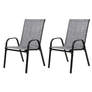 Mondawe Outdoor Camping Chairs with Breathable Textilene Fabric, Set of 2 Garden Chairs with Armrest High Backrest - 1 of 4