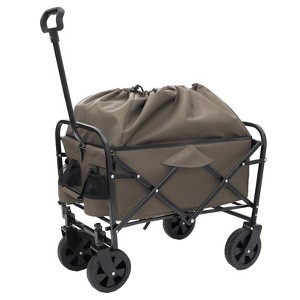 Collapsible Foldable Wagon Cart Beach Wagon Heavy Duty Utility Cart Utility Wagon Grocery Cart Sports Gardeing Fishing Supports - 1 of 4