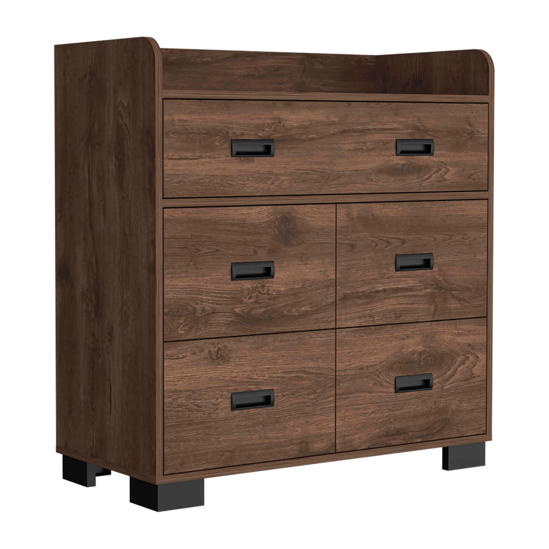 NicBex 5 Drawer Dresser for Bedroom,Modern Style Drawers with 4 Wooden Legs,Dressers for Kids Room,Living Room,Entry and Hallway,Brown