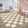 Washable Modern Checkered Living Room Rugs, Ultra Thin Soft Bedroom Carpet, Stain Resistant Non Slip Dining Room Rug - 3 of 4