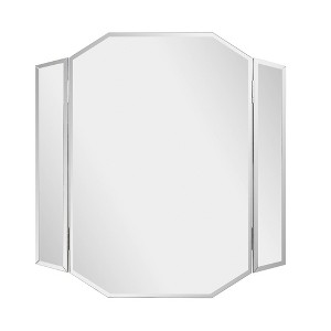 Howard Elliott Beveled Bi-Fold Vanity Mirror: Modern Rectangle, Wall Mount, MDF Frame, 32x30" - 1 of 4