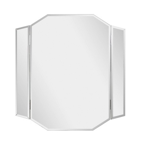 Howard Elliott Beveled Bi-Fold Vanity Mirror: Modern Rectangle, Wall Mount, MDF Frame, 32x30" - image 1 of 4