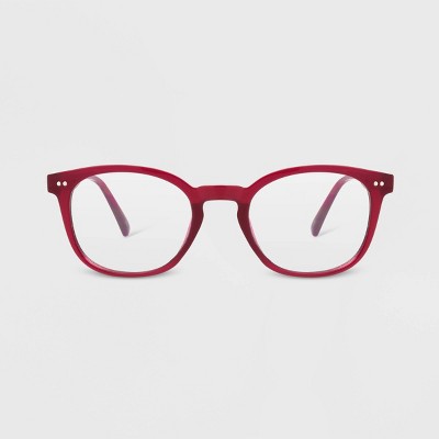 Women's Blue Light Filtering Round Glasses - A New Day™ Burgundy