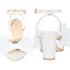Perphy Women's Glitter Mesh Bow Chunky High Heel Slingback Ankle Strap Sandals - 2 of 3
