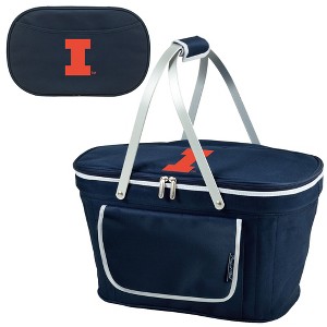 NCAA Illinois Fighting Illini Folding Soft Sided Cooler Basket with Four Person Picnic Set - 1 of 4