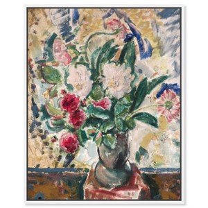 Art Remedy Alfred Henry Maurer - Flowers in a Vase Vintage Classic Roses Wall Art Framed - 1 of 4