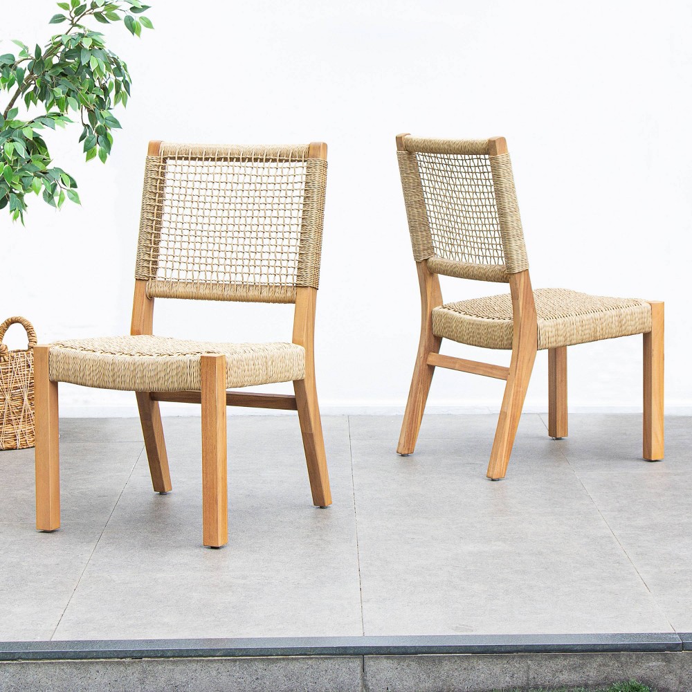 Photos - Chair Cambridge Casual Sierra 2pc Teak Wood Outdoor Dining : Weather-Resist