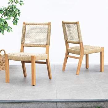 Cambridge Casual Sierra 2pc Teak Wood Outdoor Dining Chair