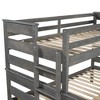 CAVINAS Twin XL over Queen Size Bunk Bed Convertible Wood Bed Frame with Guardrail and Ladder for Bedroom - 4 of 4