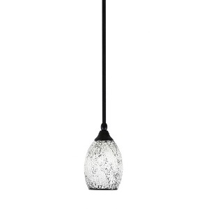 Toltec Lighting Any 1 - Light Pendant in  Matte Black with 5" Black Fusion Shade - 1 of 1