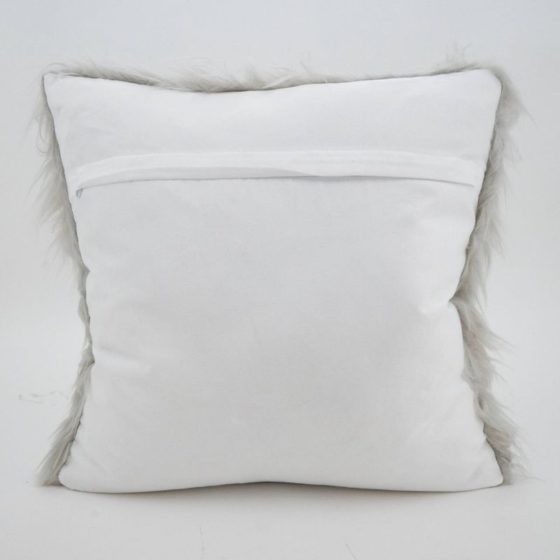 18"x18" Poly Filled Long Hair Faux Fur Square Throw Pillow - Saro Lifestyle, 3 of 5