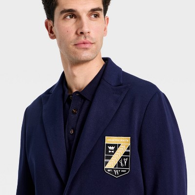 Мужские пиджаки Houston White Men's Crested Knit Blazer - Navy Blue S — фото 3